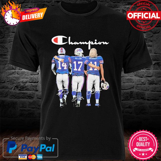 Buffalo Bills Champion Diggs Allen Beasley signatures shirt - Design tees  1st - Shop funny t-shirt