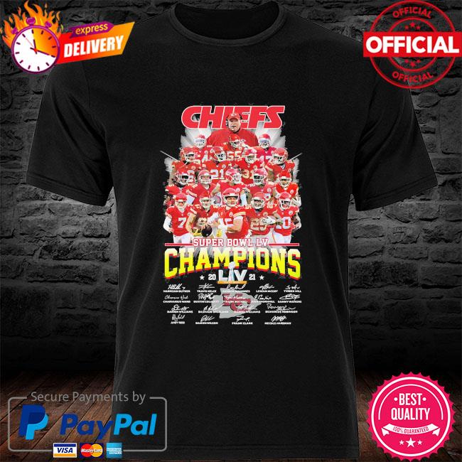 Kansas City Chiefs Super Bowl Champions signatures 2021 shirt, hoodie,  sweater and long sleeve