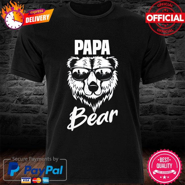 Papa bear wearing cool sunglasses fathers day us 2021 shirt