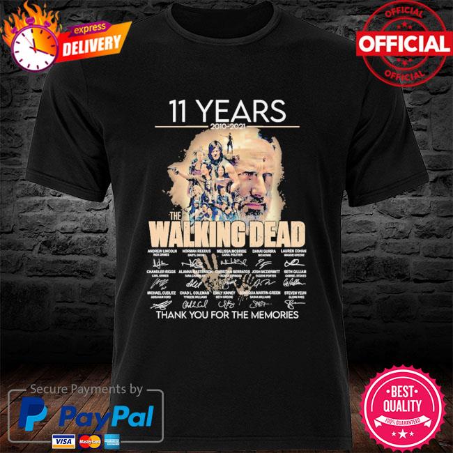 11 years 2010 2021 The Walking Dead thank you for the memories signatures shirt