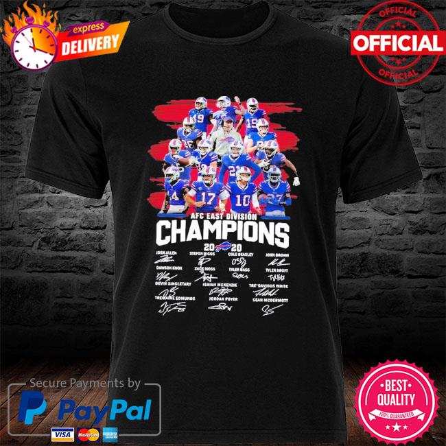 Official Buffalo Bills Afc East Division Champions 2020 signatures shirt,  hoodie, sweater, long sleeve and tank top