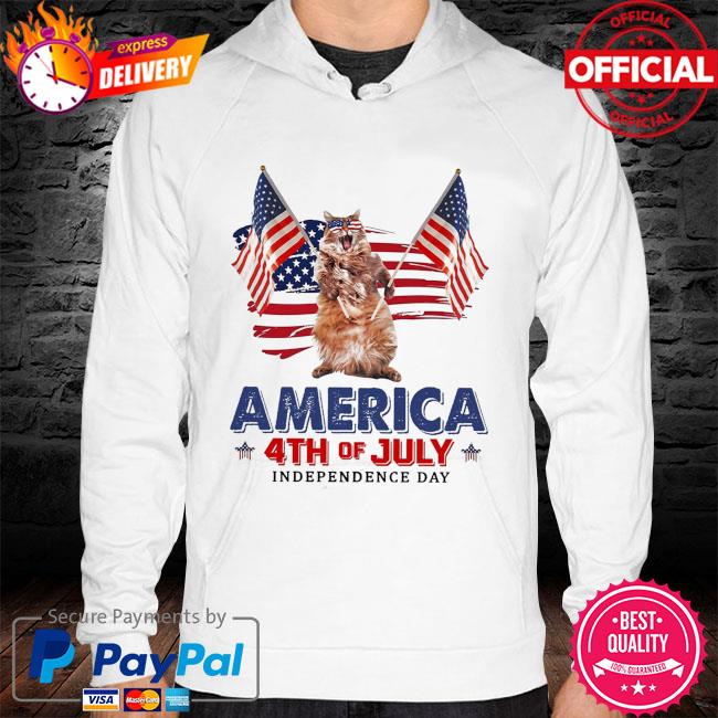 Cat American flag 4th of july independence day hoodie