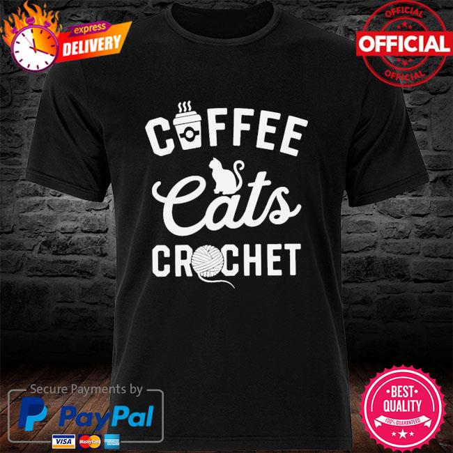 Coffee cats crochet shirt