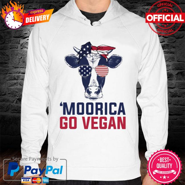 Horse moorica go vegan American flag hoodie