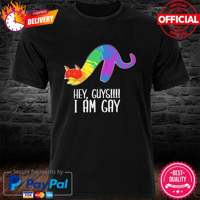 LGBT Cat hey guys I'm gay shirt