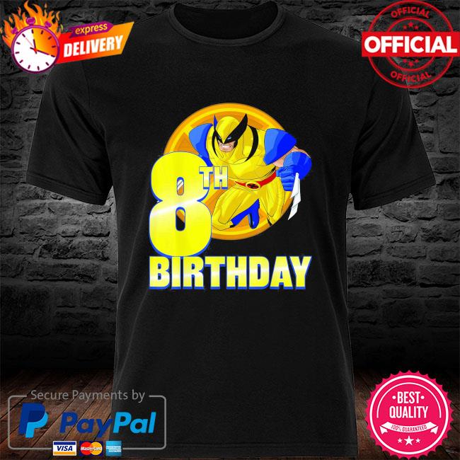 Marvel x-men wolverine 8th birthday badge shirt