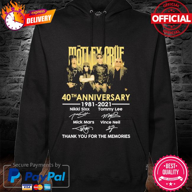 Motley Crue 40th anniversary thank you for the memories signatures hoodie