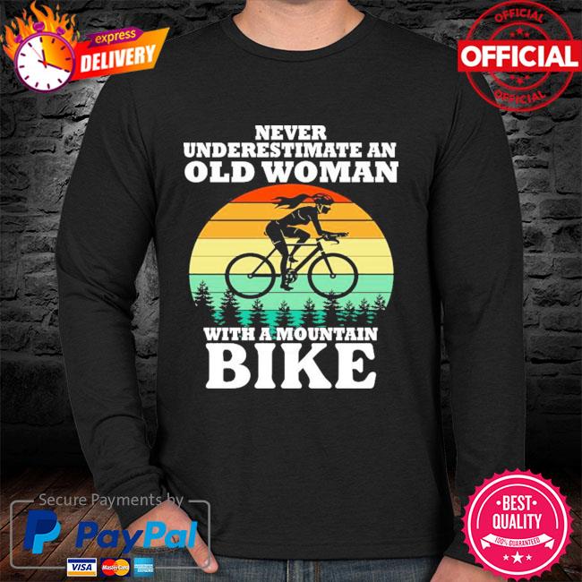 Never Underestimate an Old Woman with A Bicycle Womens Hoodie Pullover