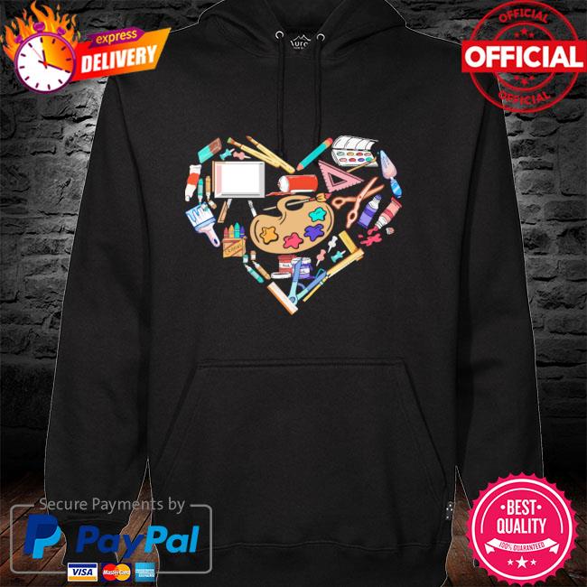 Official art teacher heart painter painting drawing limited hoodie