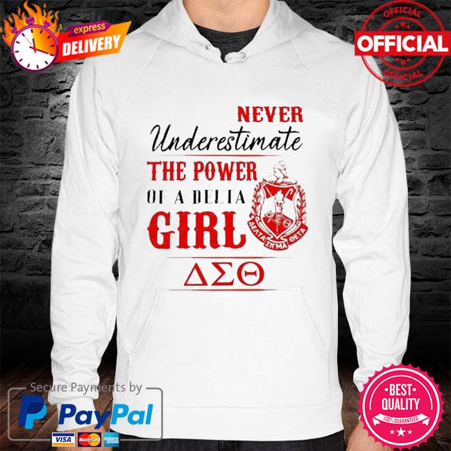Official Delta sigma theta never underestimate the power of a delta girl hoodie