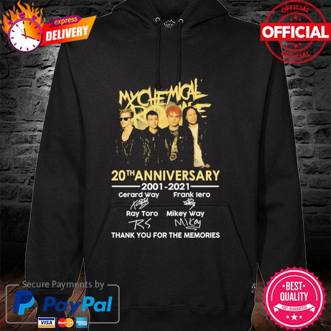 Official My Chemical Romance 20th anniversary thank you for the memories signatures t-s hoodie