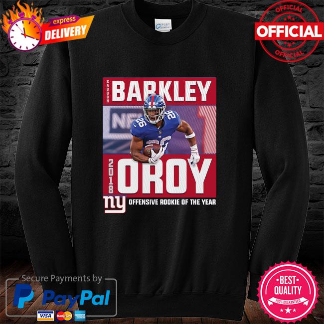 Saquon Barkley New York Giants Offensive rookie of the years shirt, hoodie,  sweater, long sleeve and tank top