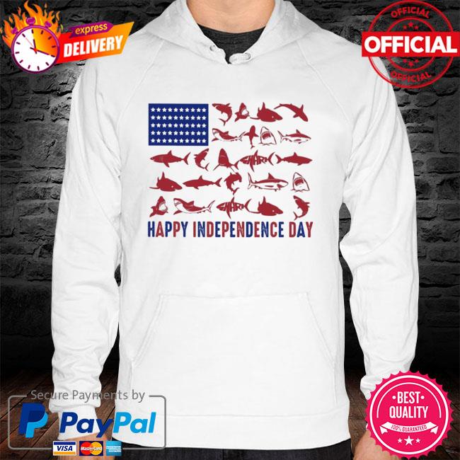 Shark happy independence day American flag hoodie