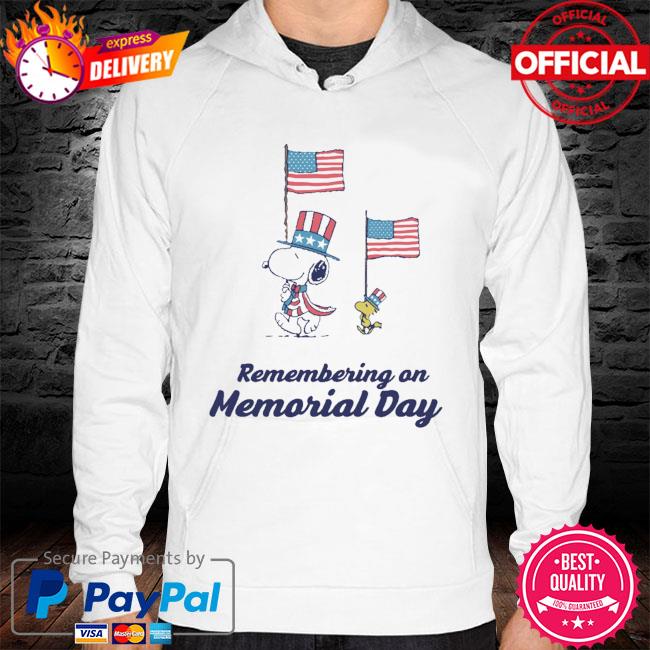 Snoopy 4th of july remembering on memorial day American flag hoodie