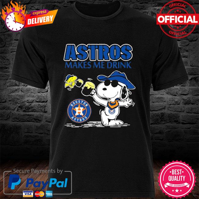 Snoopy Woodstock Houston Astros Make Me Drink Shirt - High-Quality