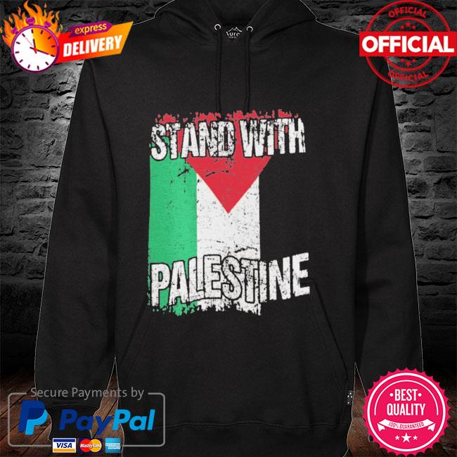 Stand with palestine vintage distressed palestinian flag hoodie