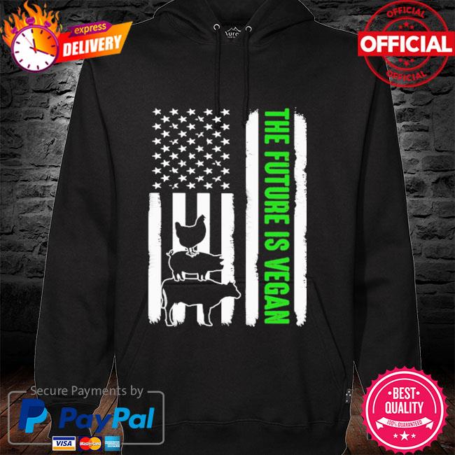 The future is vegan American flag hoodie