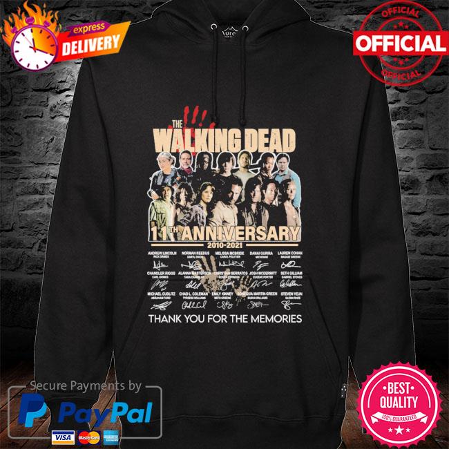 The Walking Dead 11th anniversary thank you for the memories signatures hoodie