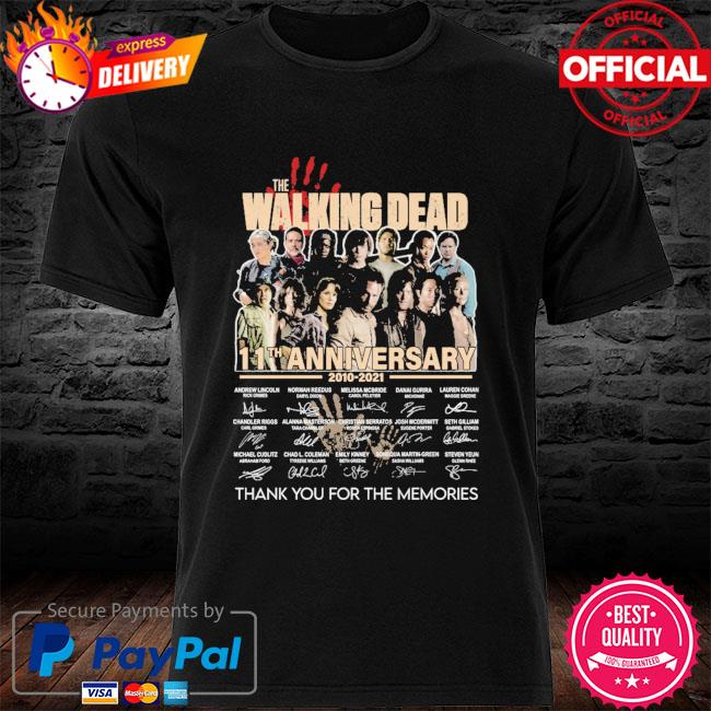 The Walking Dead 11th anniversary thank you for the memories signatures shirt