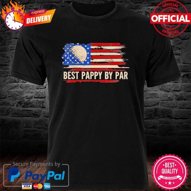 Vintage best pappy by par American flag golf golfer shirt