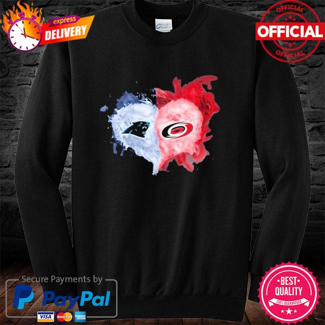 Carolina Panthers And Carolina Hurricanes Flaming Heart Fan Shirt, hoodie,  sweater, long sleeve and tank top