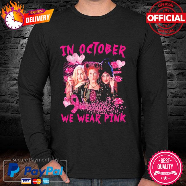 In october we wear pink and watch Seahawks Breast Cancer Halloween shirt,  hoodie, sweater and v-neck t-shirt