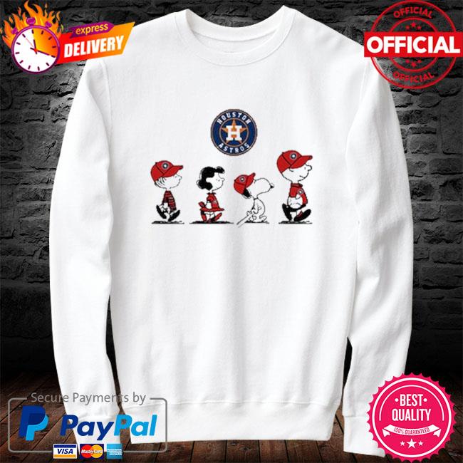 Official peanuts 2023 Charlie brown and Snoopy playing baseball houston astros  shirt, hoodie, sweatshirt for men and women