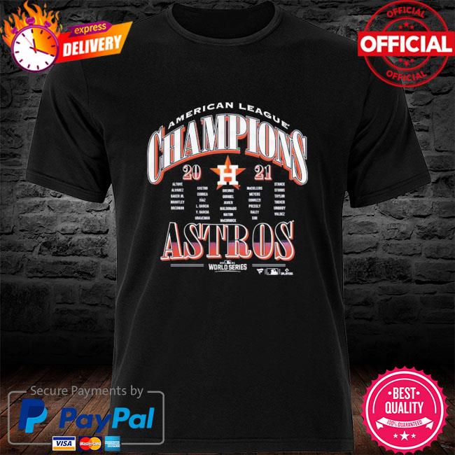 Men's Houston Astros Fanatics Branded Navy 2021 American League Champions  Bloop Single Roster Long Sleeve T-Shirt