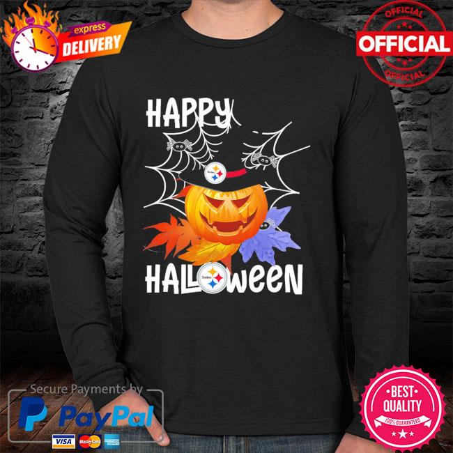 Pumpkin Witch hat Pittsburgh Steelers logo Happy Halloween shirt