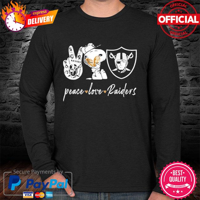 Snoopy peace love raiders shirt, hoodie, sweater, long sleeve and tank top