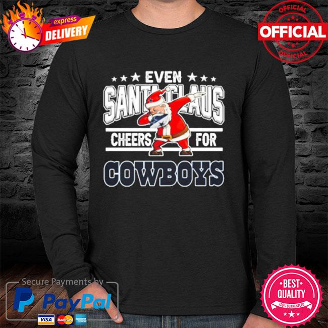 Dallas Cowboys NFL Football Ho Ho Ho Santa Claus Merry Christmas Shirt Long  Sleeve T-Shirt