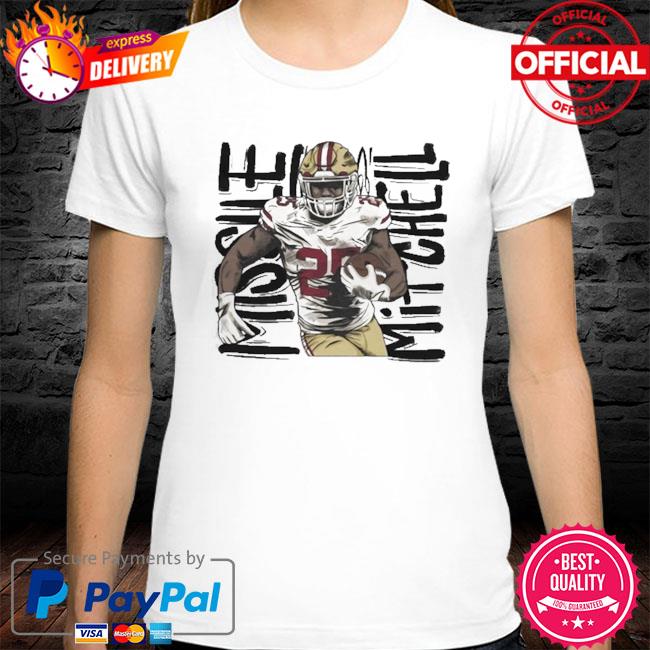 Elijah Mitchell 25 San Francisco 49ers football player glitch poster shirt,  hoodie, sweater, long sleeve and tank top