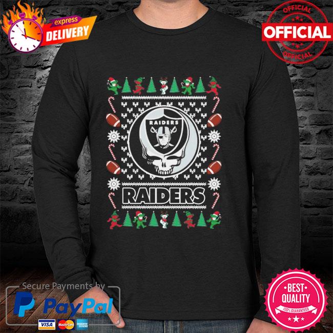 Pretty Las Vegas Raiders Grateful Dead Ugly Christmas Sweater Shirt -  Teeshirtcat