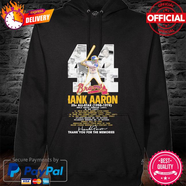 Hank Aaron Atlanta Braves Number 44 Shirt, hoodie, sweater, long sleeve and  tank top