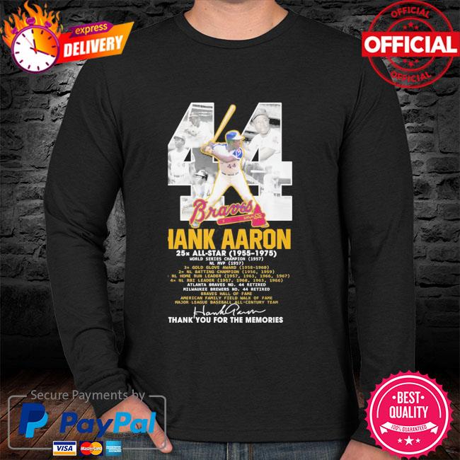 Hank Aaron in Atlanta Braves American Baseball Champion T-Shirt, hoodie,  sweater, long sleeve and tank top