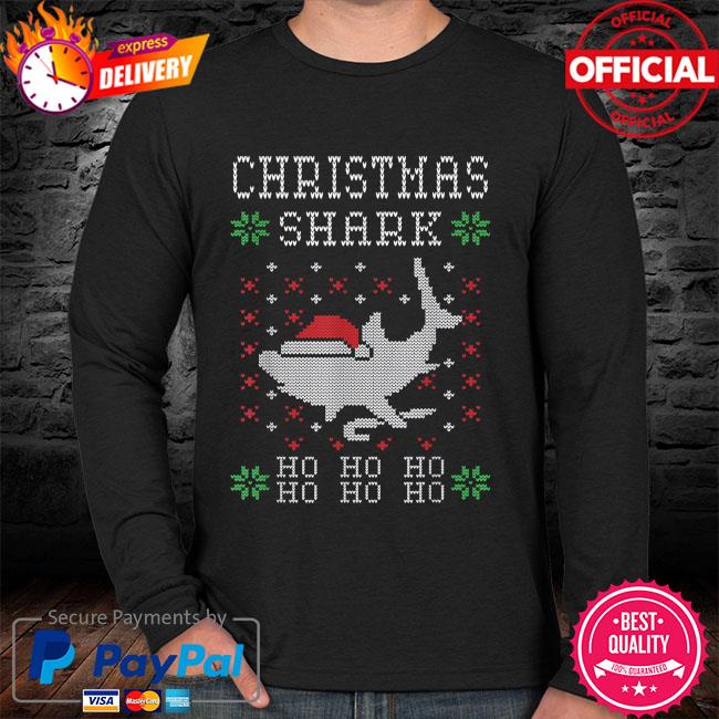 santa shark sweater