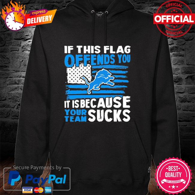 NFL Detroit Lions American Flag Youth Sweatshirt - Rookbrand