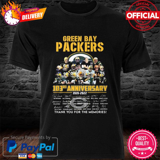 Green Bay Packers 103rd anniversary tshirt Size S-3XL