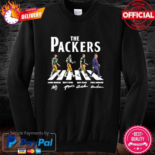 Green Bay Packers walking Abbey Road football players signatures shirt,  hoodie, sweater, long sleeve and tank top