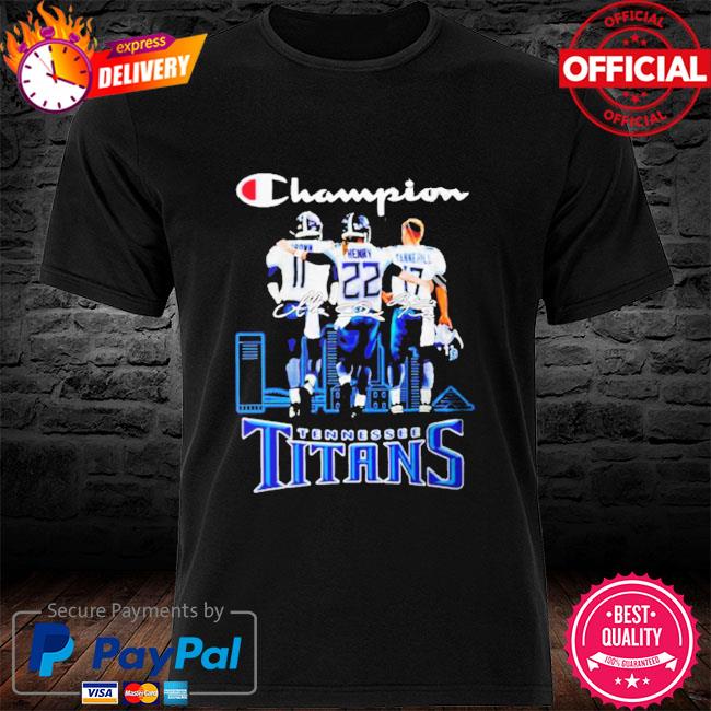 Champions A. J. Brown Derrick Henry and Ryan Tannehill Tennessee Titans  signatures shirt, hoodie, sweater, long sleeve and tank top