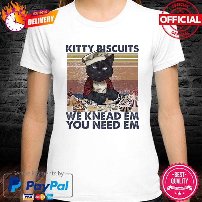 Black Cat kitty biscuits we knead em you need em vintage new shirt