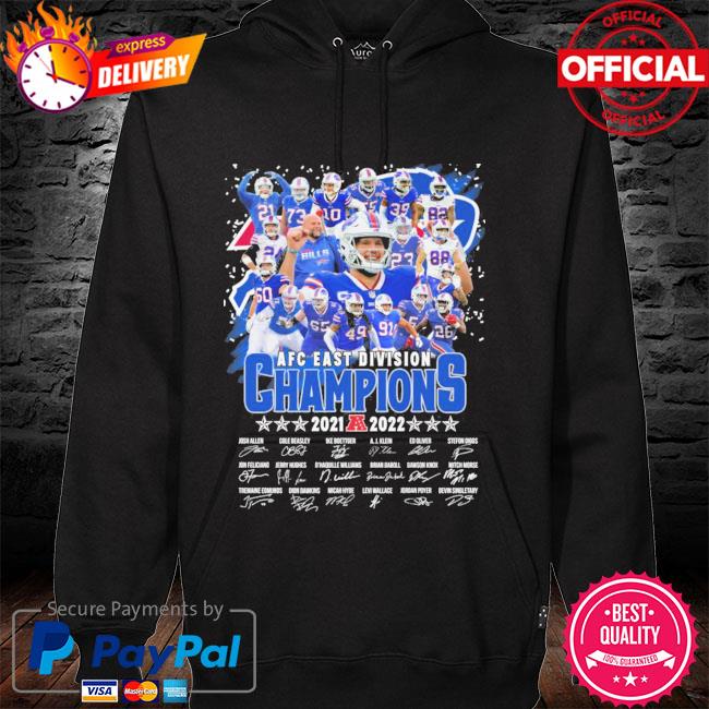 Buffalo Bills AFC East division champions 2021 2022 signatures new 2022  shirt, hoodie, sweater, long sleeve and tank top