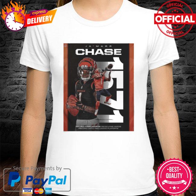 Ja’Marr Chase NFL all time rookie receiving yards record 1571 including playoffs poster shirt