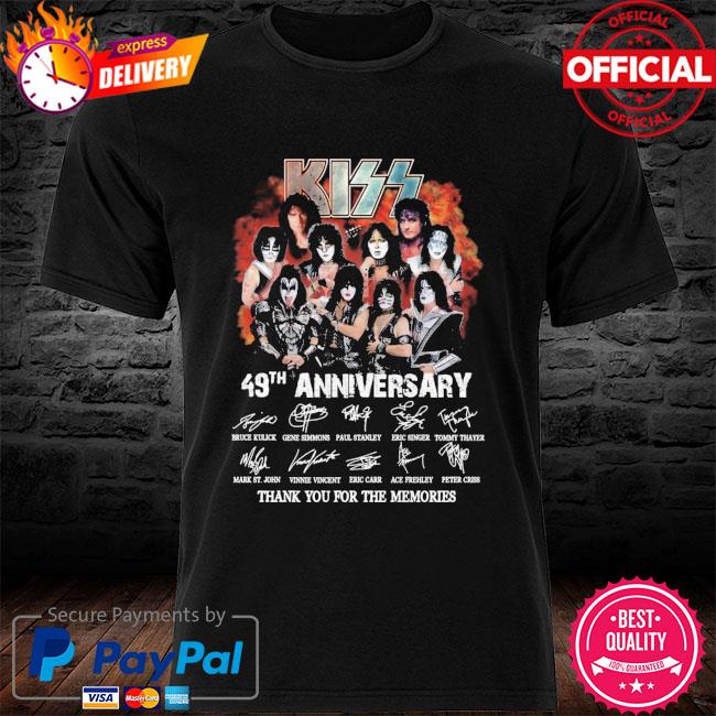 Kiss 49th anniversary thank you for the memories signatures new shirt