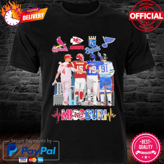 The Missouri Sports Yadier Molina Patrick Mahomes Salvador Perez And  Vladimir Tarasenko Signatures Shirt, hoodie, sweater, long sleeve and tank  top