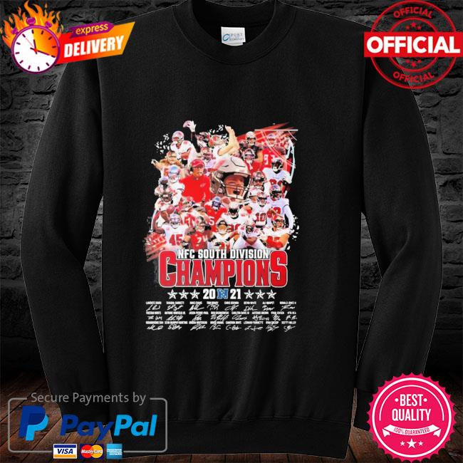 Tampa Bay Buccaneers team NFC South Division Champions 2021 signatures  shirt, hoodie, sweater, long sleeve and tank top