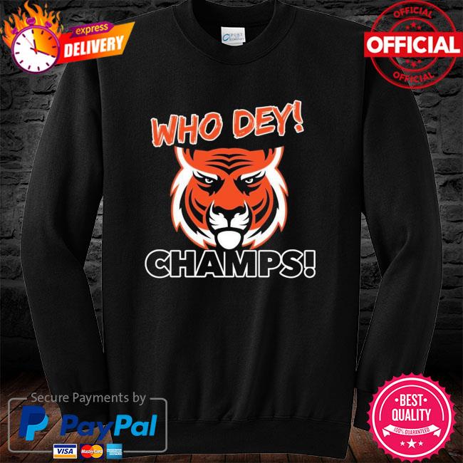 Who dey champs cincinnati bengals shirt, hoodie, sweater, long sleeve and  tank top