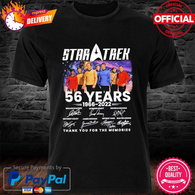 atom frugthave tusind Funny Star Trek 56 Years 1966-2022 thank You for the memories signatures  shirt, hoodie, sweater, long sleeve and tank top