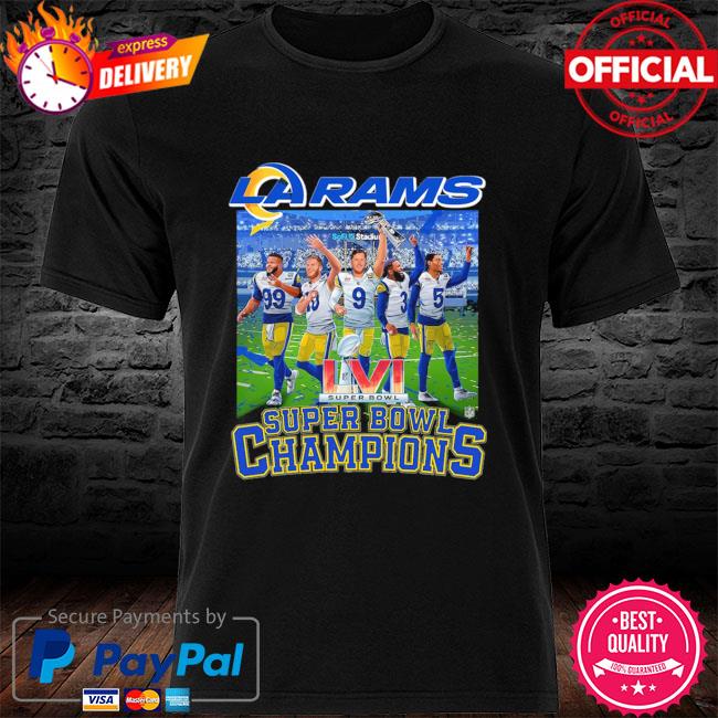 NFL super bowl lvI champions stacked roster Los Angeles rams t shirt -  Limotees