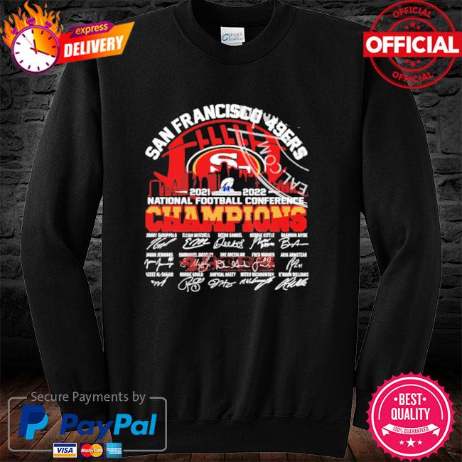 Official San francisco 49ers 2021 2022 nfc champions signature shirt,  hoodie, sweater, long sleeve and tank top